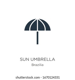 Sun umbrella icon vector. Trendy flat sun umbrella icon from brazilia collection isolated on white background. Vector illustration can be used for web and mobile graphic design, logo, eps10