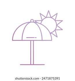 sun umbrella icon with white background vector stock illustration