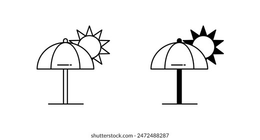 sun umbrella icon with white background vector stock illustration