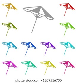 Sun Umbrella Iconicon in multi color. Simple glyph vector of summer set for UI and UX, website or mobile application