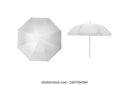 sun umbrella isolated on white background mock up vector