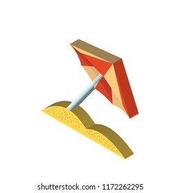 Sun umbrella isometric left top view 3D icon