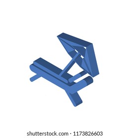 Sun umbrella isometric left top view 3D icon