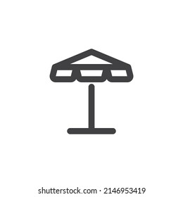 Sun Umbrella Linie Symbol. lineares Stilzeichen für mobiles Konzept und Webdesign. Sonnenschirm, Sonnenschirm, Vektorsymbol. Symbol, Logo-Abbildung. Vektorgrafik