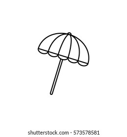 Sun umbrella line icon, travel & tourism, parasol, a linear pattern on a white background, eps 10.