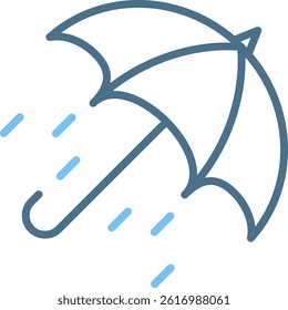 Sun Umbrella Line Two Colour Icon