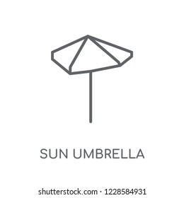 Sun umbrella linear icon. Modern outline Sun umbrella logo concept on white background from Summer collection. Suitable for use on web apps, mobile apps and print media.
