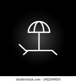 Sun umbrella neon icon. Elements of summer set. Simple icon for websites, web design, mobile app, info graphics