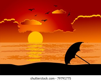 Sun umbrella on the beach