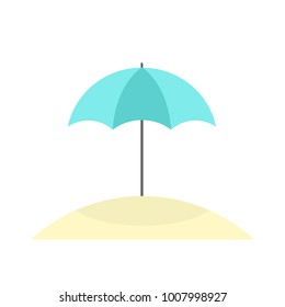Guarda-sol no ícone da praia. Ilustração vetorial