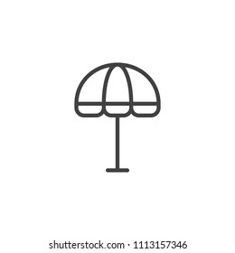 Sun umbrella outline icon. linear style sign for mobile concept and web design. Beach umbrella simple line vector icon. Symbol, logo illustration. Pixel perfect vector graphics