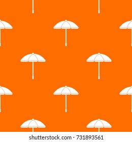 Sun umbrella pattern repeat seamless in orange color for any design. Vector geometric illustration