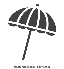 Sun umbrella solid icon, travel and tourism, parasol, a filled pattern on a white background, eps 10.