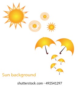 sun and umbrella summer season vector background