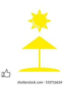 sun and umbrella symbol, vector illustration EPS 10