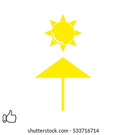 sun and umbrella symbol, vector illustration EPS 10