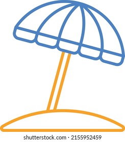 Sun Umbrella vector icon. Can be used for printing, mobile and web applications.