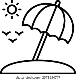 Sun Umbrella vector icon. Can be used for printing, mobile and web applications.