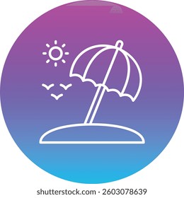 Sun Umbrella vector icon. Can be used for printing, mobile and web applications.