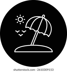 Sun Umbrella vector icon. Can be used for printing, mobile and web applications.
