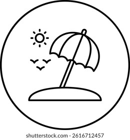 Sun Umbrella vector icon. Can be used for printing, mobile and web applications.