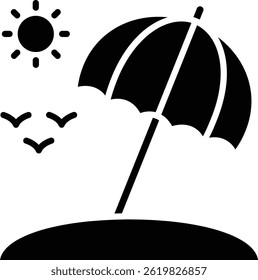 Sun Umbrella vector icon. Can be used for printing, mobile and web applications.