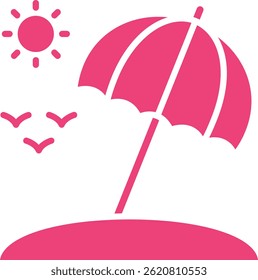 Sun Umbrella vector icon. Can be used for printing, mobile and web applications.