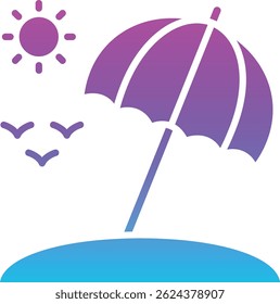 Sun Umbrella vector icon. Can be used for printing, mobile and web applications.