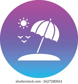 Sun Umbrella vector icon. Can be used for printing, mobile and web applications.