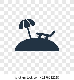 Sun umbrella vector icon isolated on transparent background, Sun umbrella transparency logo concept