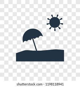 Sun umbrella vector icon isolated on transparent background, Sun umbrella transparency logo concept