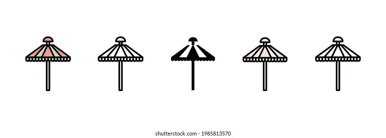 sun umbrella vector type icon