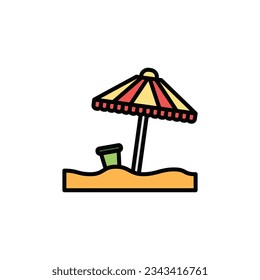 sun umbrella vector type icon