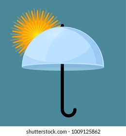  Sun umbrella. Weather icon - vector illustration