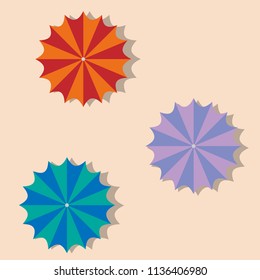 Sun umbrellas from the top vector illustraion