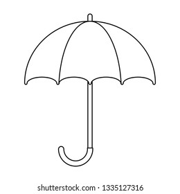 sun umbrellla symbol in black and white