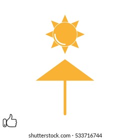 sun and unbrella symbol, vector illustration EPS 10