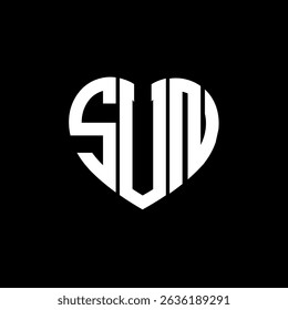 SUN Único abstrato monograma amor forma vetor logotipo design.