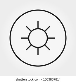 Sun. Universal icon for web and mobile application. Vector illustration on a white background. Editable Thin line.