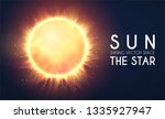 Sun the in Universe. Shining Star Cosmos Design. Supernova. Science Background. Vector illustration