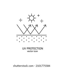 Sun uv protection line editable icon, vector pictogram of sunscreen spf. Skin or hair care illustration, sign for cream, lotion, cosmetics packaging.