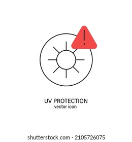 Sun uv protection line editable icon, vector pictogram of sunscreen spf. Skin or hair care illustration, sign for cream, lotion, cosmetics packaging.