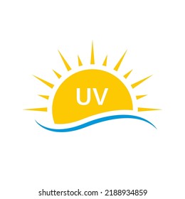 Sun UV Rays SPF Protect Radiation Silhouette Icon. Summer Sunblock Protection Ultraviolet Rays UVA UVB Defense Skin Pictogram. Isolated Vector Illustration.