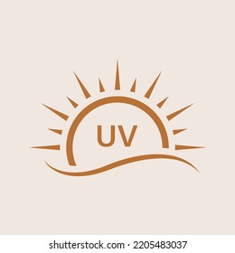 Sun UV Rays SPF Protect Radiation Silhouette Icon. Summer Sunblock Protection Ultraviolet Rays UVA UVB Defense Skin Pictogram. Isolated Vector Illustration.