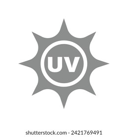 Sun and uv vector icon. Sun lotion, protection symbol.