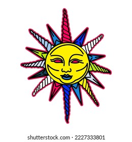 Sun V40 Patch Streetwear, Urban Design Color Full Patch Commercial Use