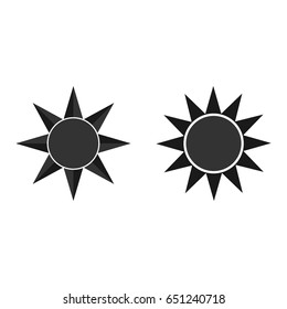 Sun vector black icon. Element for design. Vector Illustration.