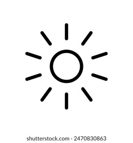 Sun vector border icon. weather, sun icon. outline vector elements isolated on white background. website, interfaces, mobile apps