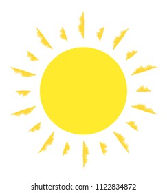 Sun vector cartoon icon illustration isolated on white background
