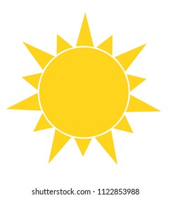 Sun vector cartoon icon illustration isolated on white background